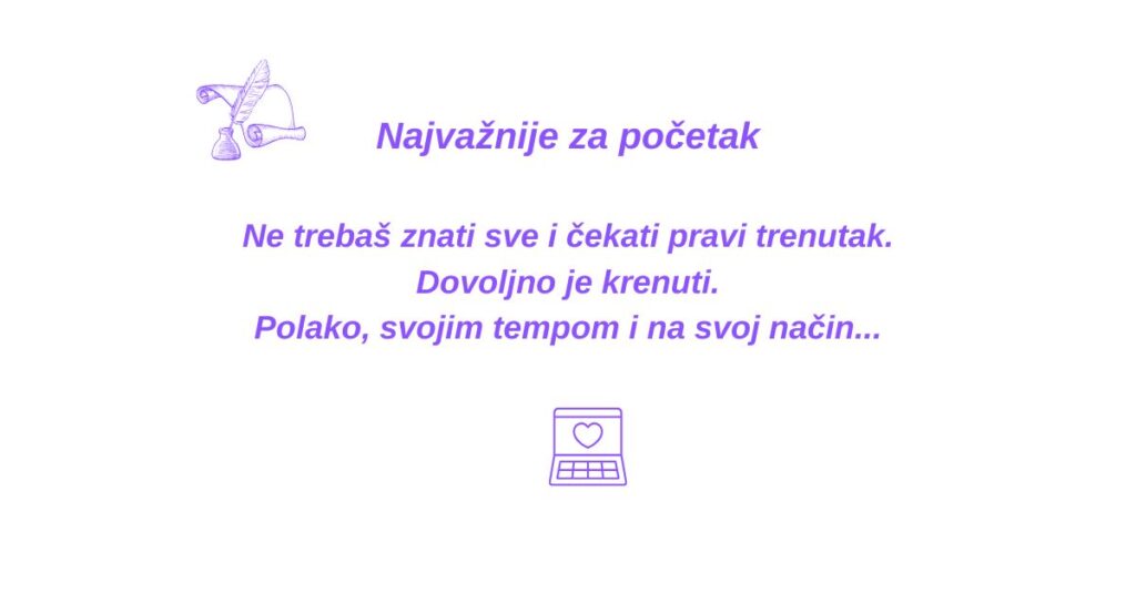 poruka najvažnije za početak bloganja na naslovnici bloga cempress